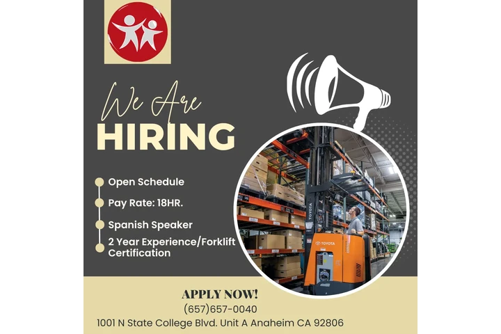 Hiring Stand Up Reach Forklift image 1