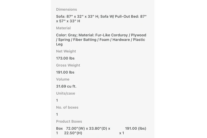 $448 : Sofa Cama Poundex F7124 image 3