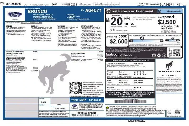 $39900 : Ford Bronco 2025 4x4 Big Ben image 3