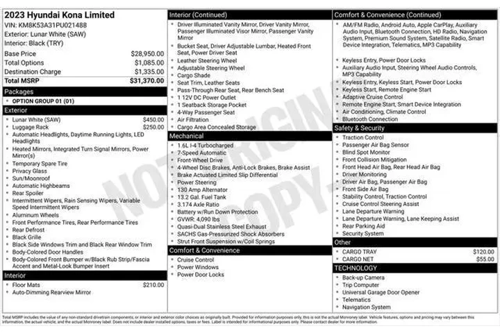 $22989 : Hyundai KONA 2023 Limited 4d image 5