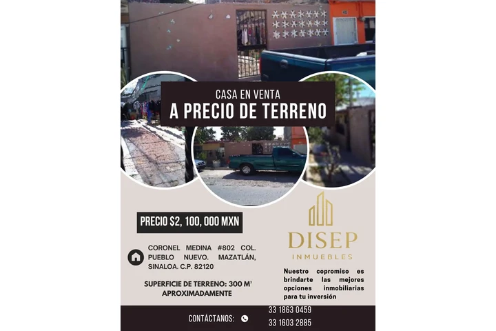 $2100000 : Casa a precio de terreno ofert image 1