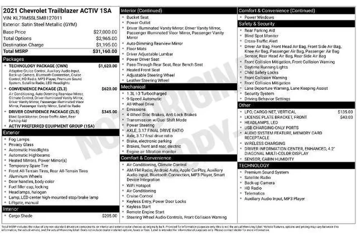 $19700 : Chevrolet Trailblazer 2021 4 image 3