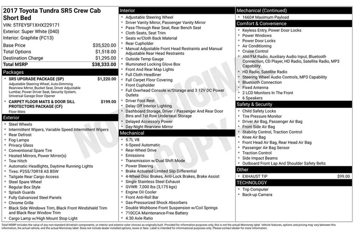 $26943 : Toyota Tundra 2017 4x2 SR5 4 image 2