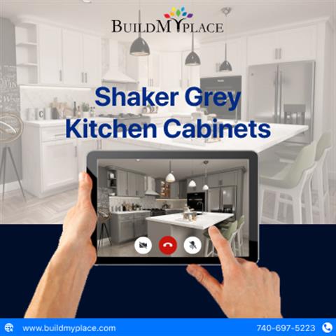 Shaker Grey Kitchen Cabinets image 1