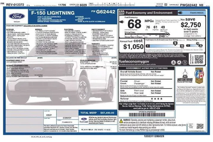$39367 : Ford F-150 Lightning 2023 AW image 2