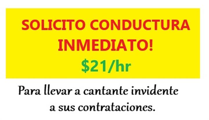 CONDUCTORA INMEDIATO! 💲21/hr image 1