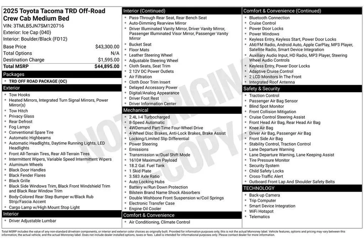 $39247 : Toyota Tacoma 2025 4x4 Limit image 5