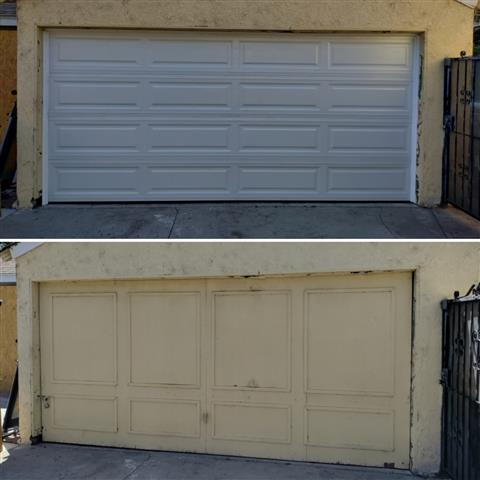 Two car garage door + motor image 3
