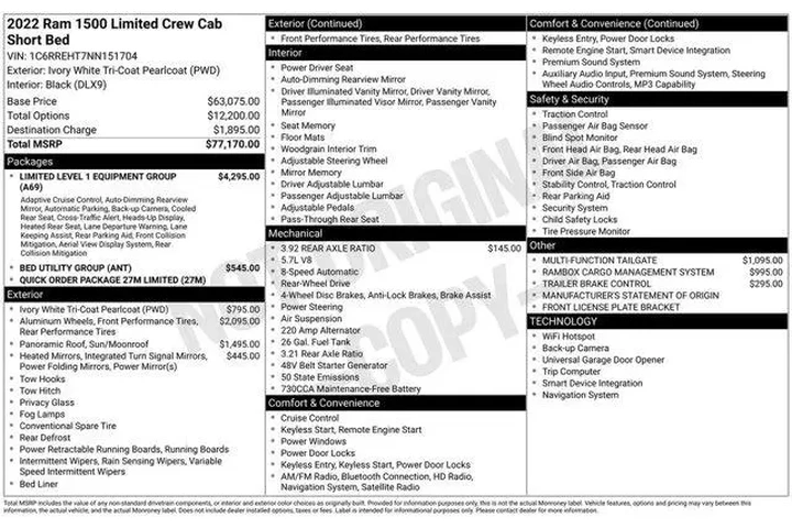$33196 : Ram 1500 2022 4x2 Limited 4d image 8