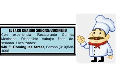 SOLICITO COCINERO📍 en Los Angeles