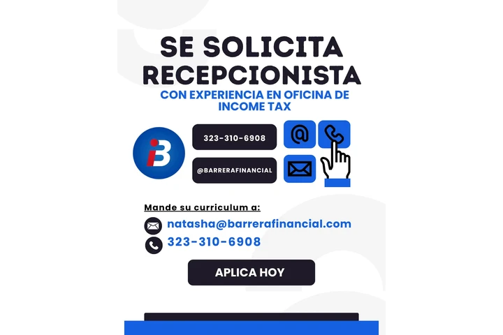 RECEPCIONISTA DE OFICINA image 1