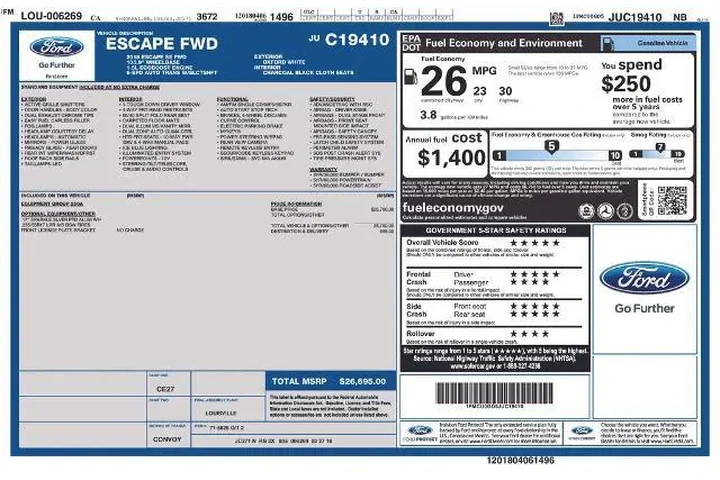 $13728 : Ford Escape 2018 SE 4dr SUV image 2