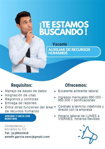 Auxiliar de Recursos Humanos image 2