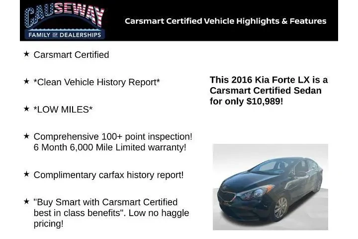 $10989 : Kia Forte 2016 LX 4dr Sedan image 2