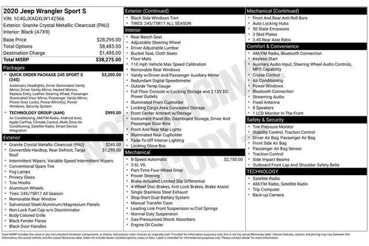 $25996 : Jeep Wrangler 2020 4x4 Willy image 9