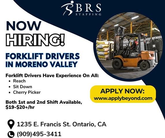 Forklift Drivers Moreno Valley image 1