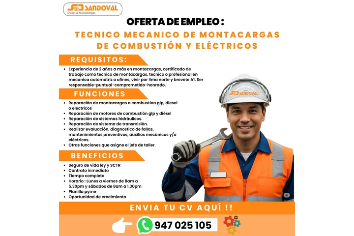 tecnico mecanico montacargas image 1