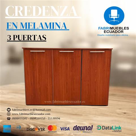 $1 : CREDENZA EN MELAMINA 3 PUERTAS image 1