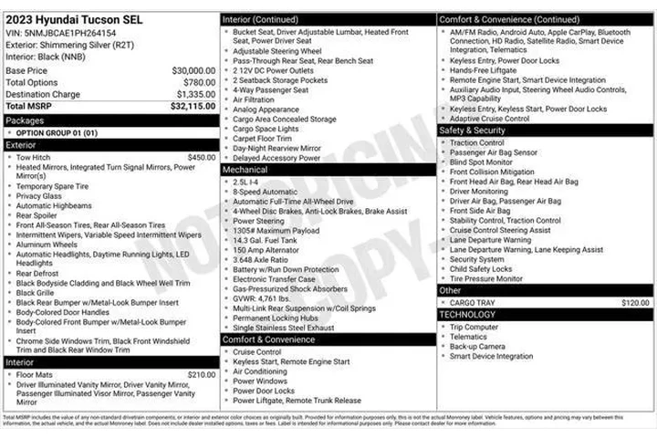 $25498 : Hyundai TUCSON 2023 AWD SEL image 5