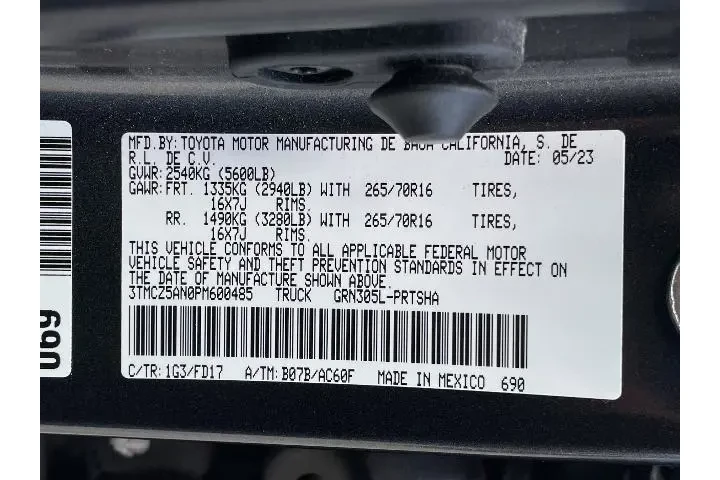 $38392 : Toyota Tacoma 2023 4x4 SR V6 image 5