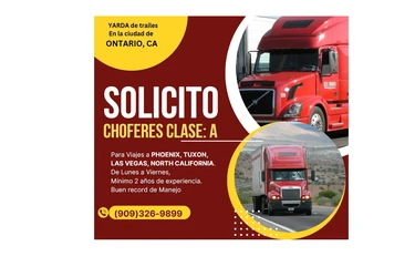 SOLICITO CHOFER CLASE:A en San Bernardino