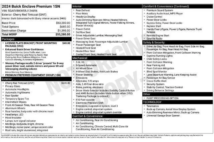 $32817 : Buick Enclave 2024 4x4 Premi image 3