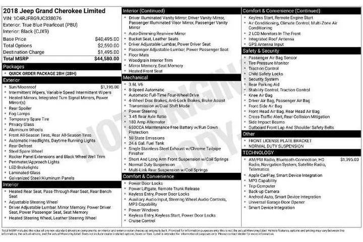$15495 : Jeep Grand Cherokee 2018 4x4 image 2