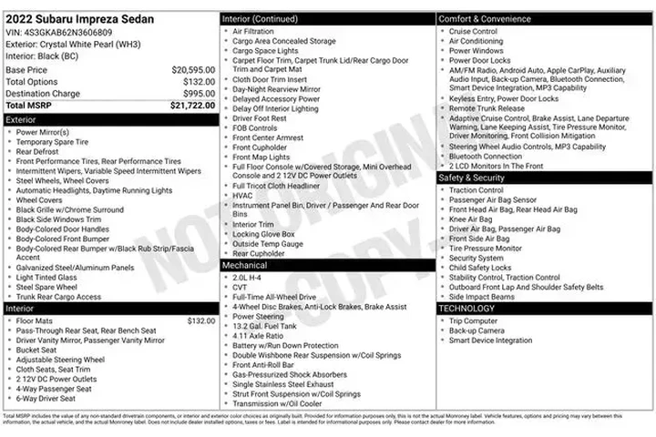 $16970 : Subaru Impreza 2022 AWD Base image 2