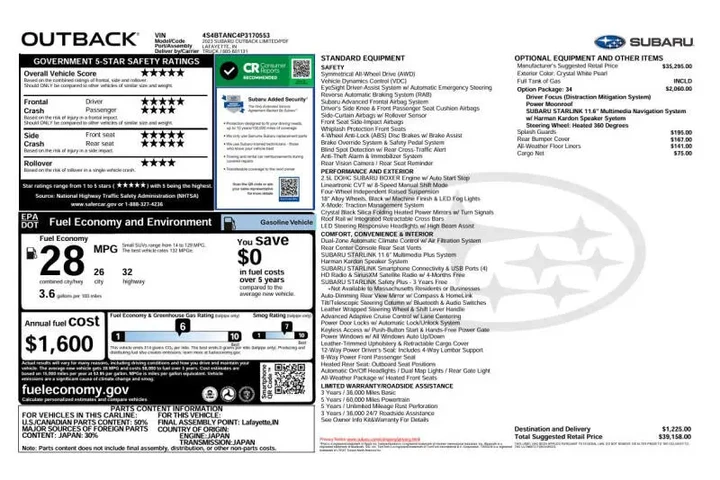 $22985 : 2023 Outback Limited image 5