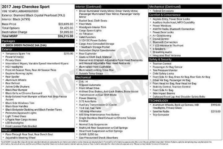 $11900 : Jeep Cherokee 2017 Sport 4dr image 7