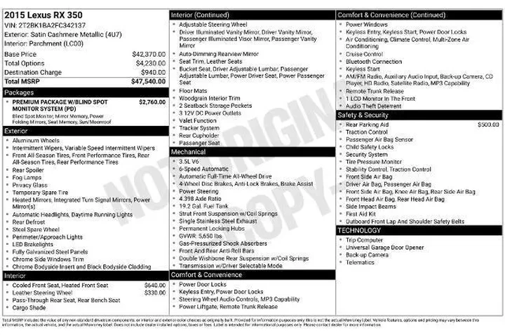 $19500 : Lexus RX 350 2015 AWD 4dr SU image 5