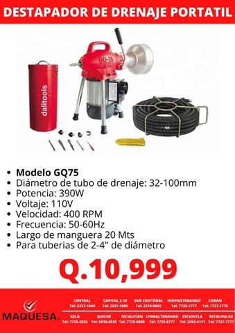 $10999 : DESTAPADOR DE DRENAJE GQ75 image 1