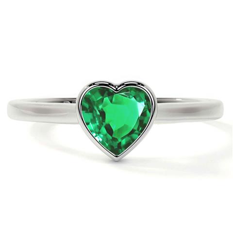 $1098 : Emerald Solitaire Ring 0.50cts image 3