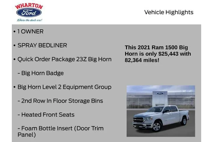 $23994 : Ram 1500 2021 4x2 Big Horn 4 image 6