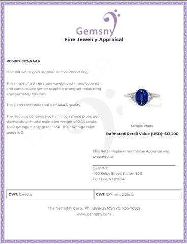 $6561 : Blue Sapphire Engagement Ring image 2