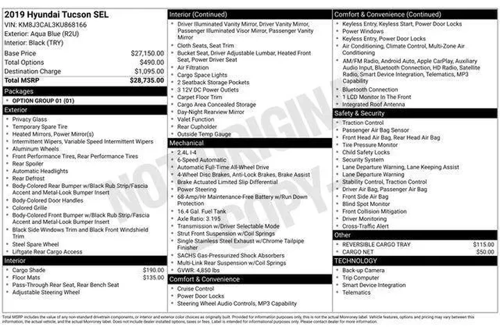 $18590 : Hyundai TUCSON 2019 AWD SEL image 5
