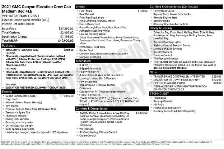 $29600 : GMC Canyon 2021 4x4 Elevatio image 2