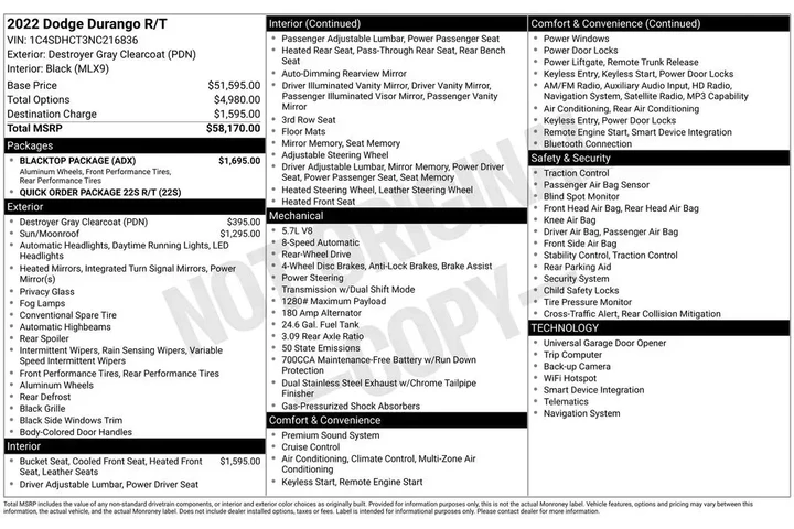 $29701 : Dodge Durango 2022 R/T 4dr S image 6