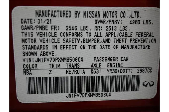 $30701 : INFINITI Q50 2021 Red Sport image 4