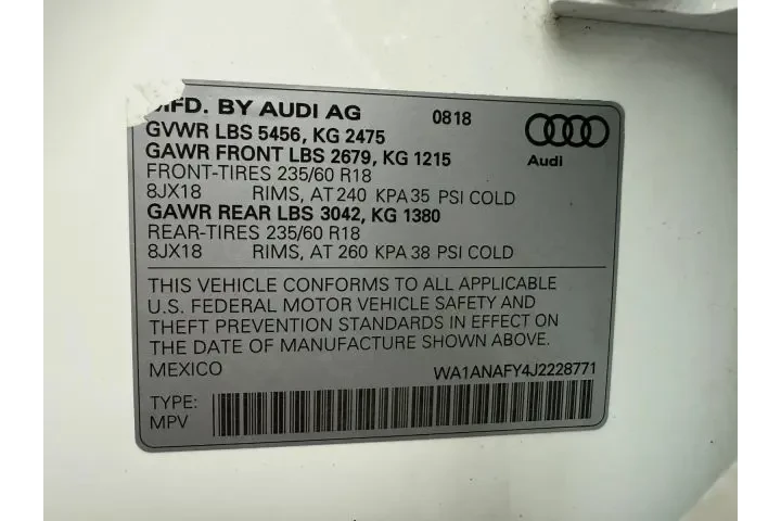 $15880 : 2018 AUDI Q5 PREMIUM W/TECHNO image 1