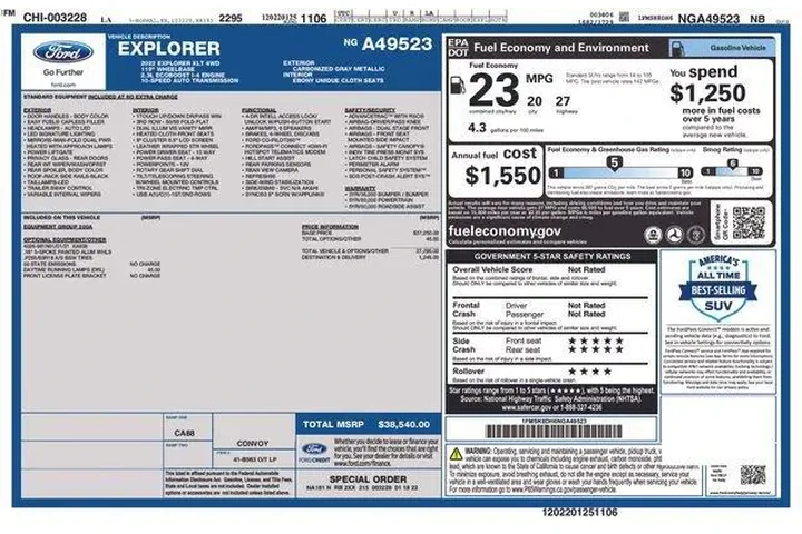 $24995 : Ford Explorer 2022 AWD XLT 4 image 9