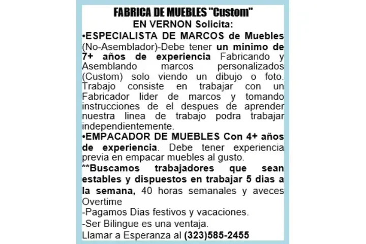 FABRICA DE MUEBLES "Custom" image 1