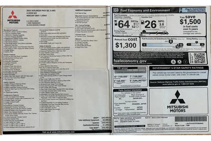 $39750 : 2023 Outlander PHEV SEL image 7