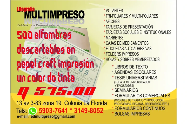 ALFOMBRAS DESCARTABLES EN CRAF image 1