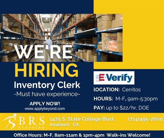 Inventory Clerk Needed image 1