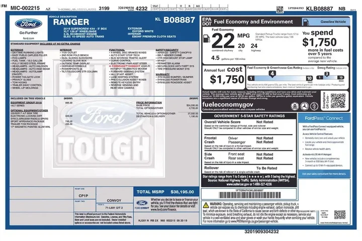 $26978 : Ford Ranger 2019 4x4 XLT 4dr image 5