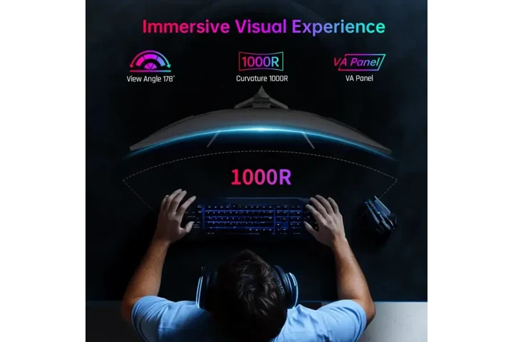 KTC & GEEKOM 32 Inch Curved Ga image 5