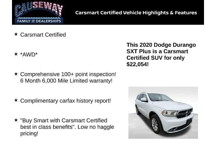 $22054 : Dodge Durango 2020 AWD SXT 4 image 2
