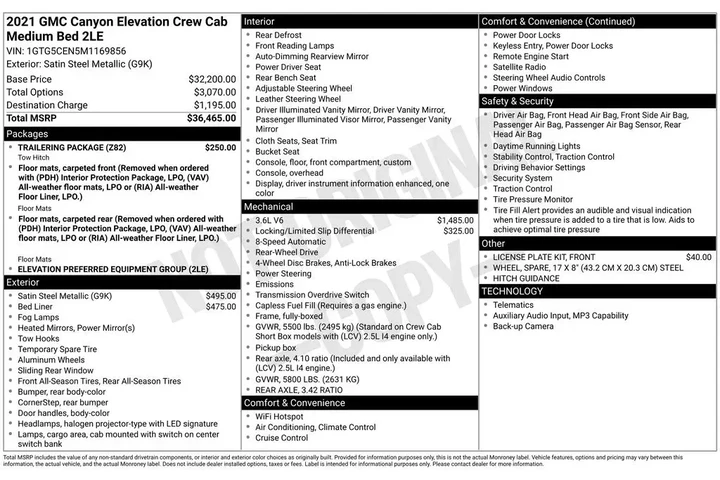 $27500 : GMC Canyon 2021 4x2 Elevatio image 2