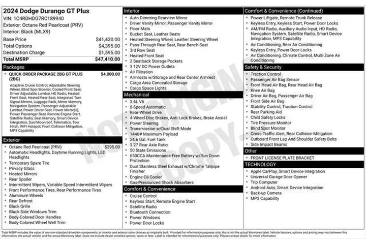 $24409 : Dodge Durango 2024 GT 4dr SU image 3